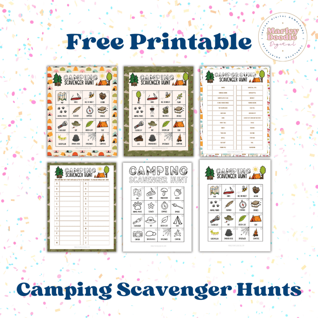 Free Printable Kids Camping Scavenger Hunt (6 Fun Styles) - Marley ...