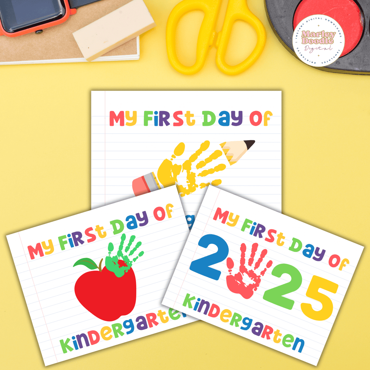 3 Free First Day of School Handprint Art Activity Printables