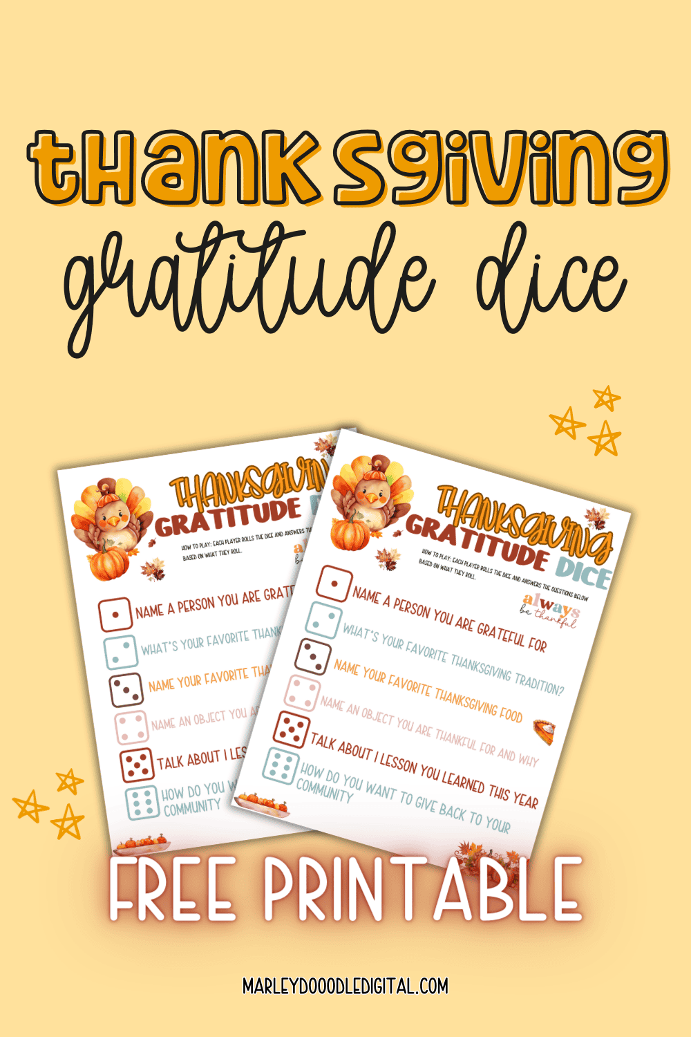 Fun amp Easy Gratitude Thanksgiving - Kids Thanksgiving Gratitude Dice Printable 