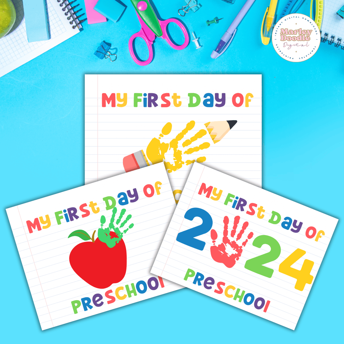 3 Free First Day of School Handprint Art Activity Printables - Marley ...