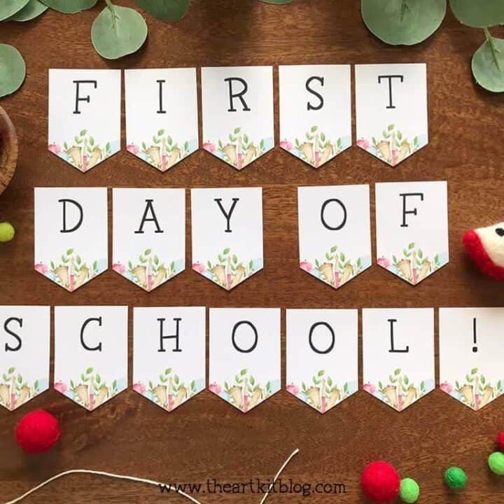 Image for First Day of School Banner {FREE PRINTABLE DOWNLOAD!}