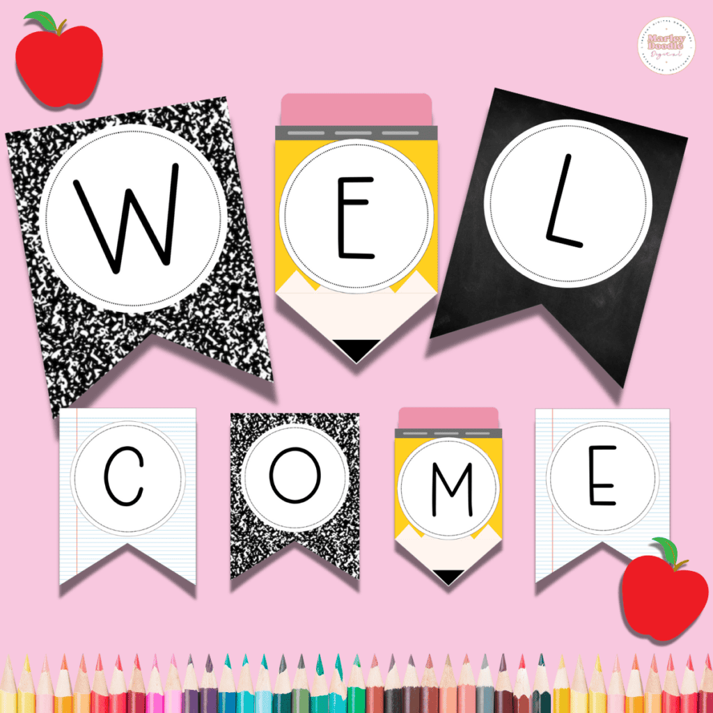 Printable Welcome Back to School Banner (Free!) - Marley Doodle Digital