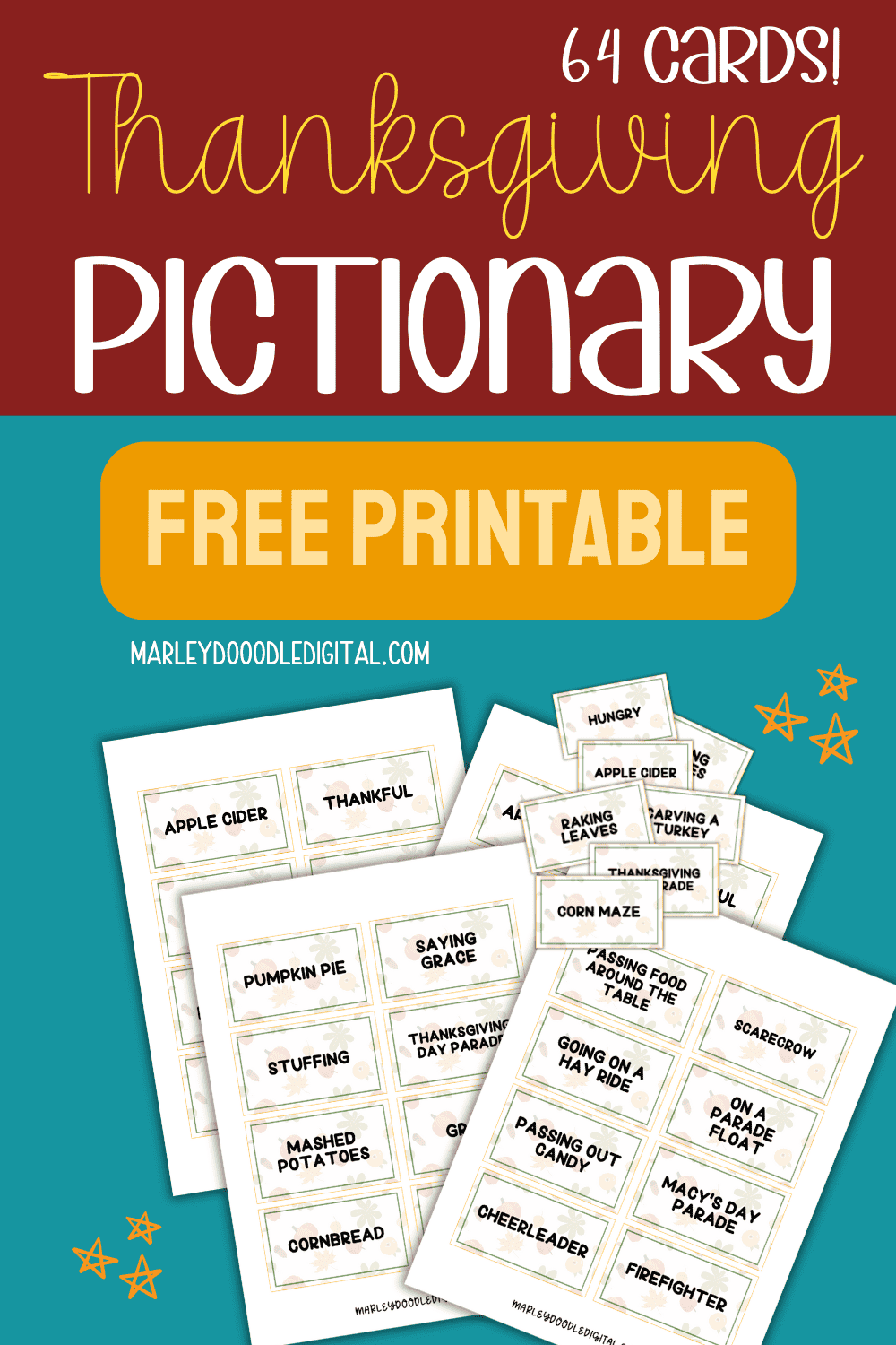 Free amp Fun Printable Thanksgiving - Thanksgiving Pictionary 