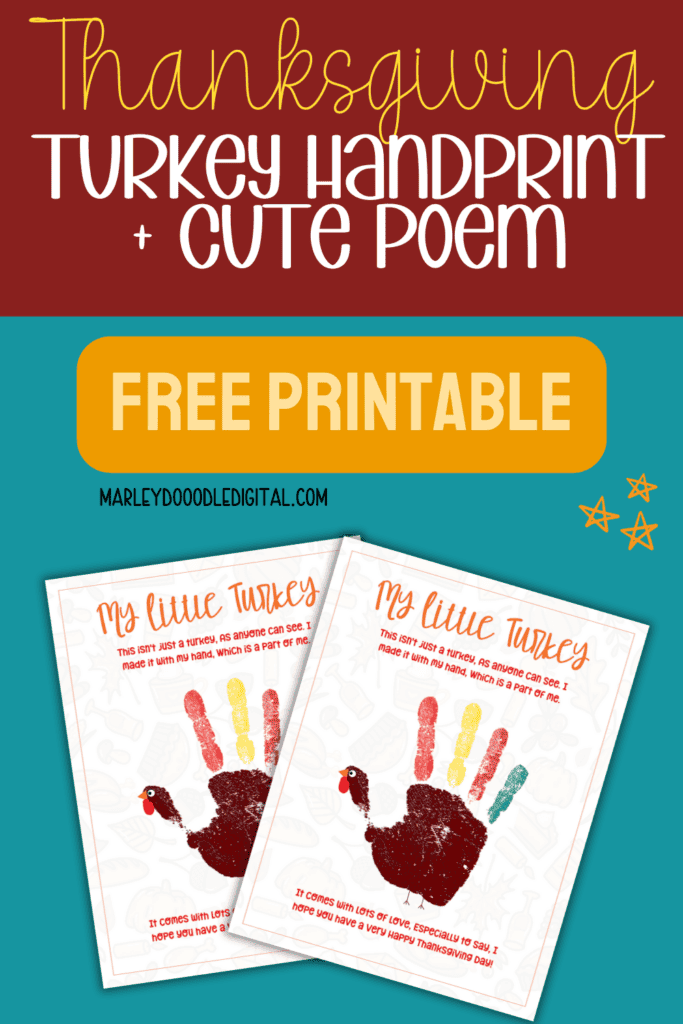 Thanksgiving turkey poem and handprint craft.