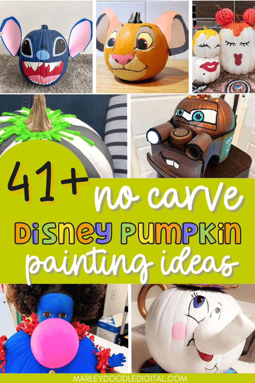 41+ Best Disney Pumpkin Painting Ideas -Easy & No Carve - Marley Doodle ...