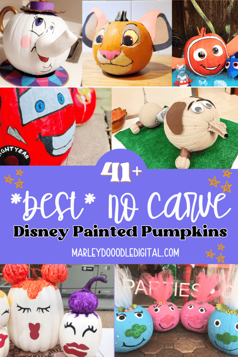 41+ Best Disney Pumpkin Painting Ideas -Easy & No Carve - Marley Doodle ...