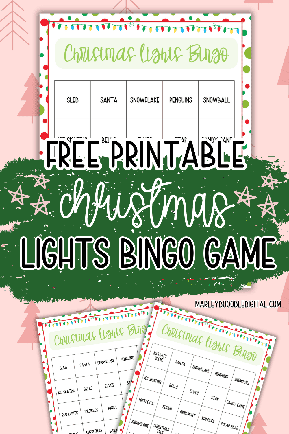 Free Printable Christmas Lights Bingo Scavenger Game - Marley Doodle ...