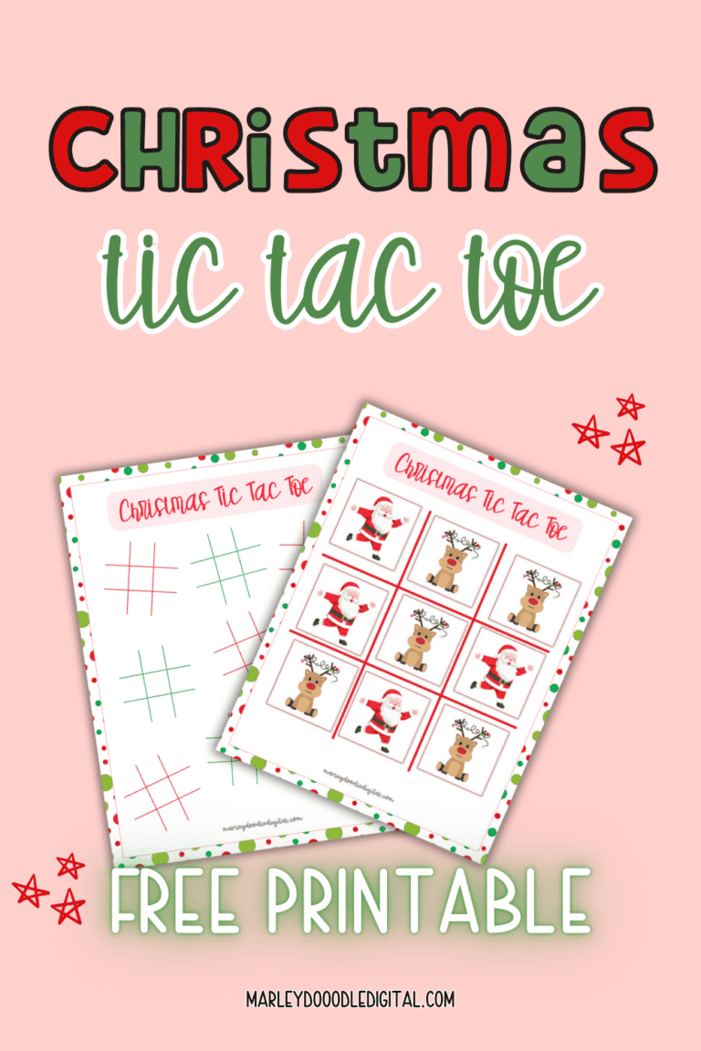 Free Printable Kids Christmas Tic Tac Toe Game (2 Versions!) - Marley ...