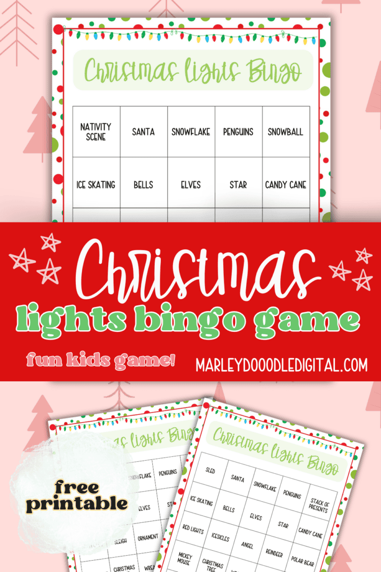 Free Printable Christmas Lights Bingo Scavenger Game - Marley Doodle ...