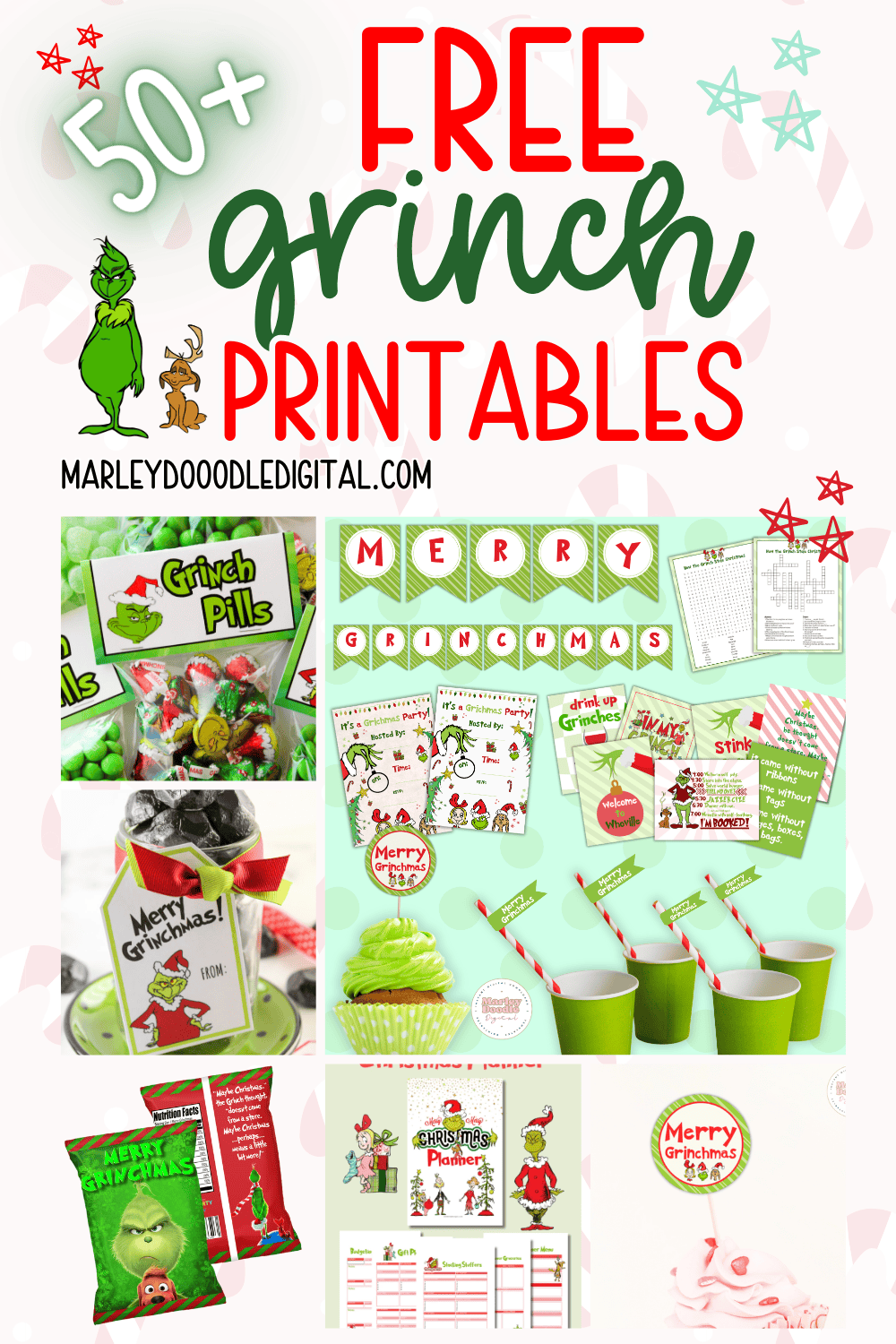 50  Best Free Grinch Party Printables   Coloring Pages Marley Doodle