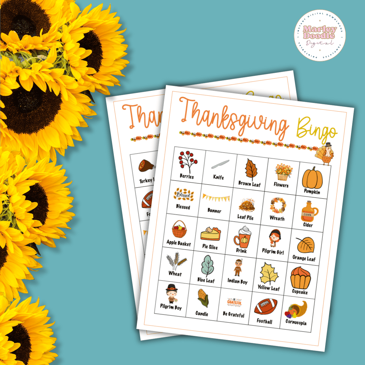 Free Printable Thanksgiving Bingo with 60 Unique Cards!