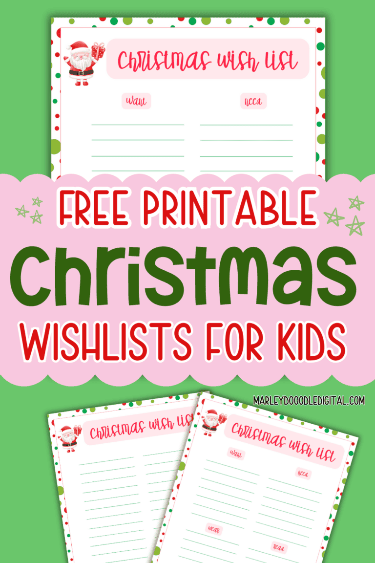 Cute Printable Christmas Wish List for Kids (Free Printable) - Marley ...