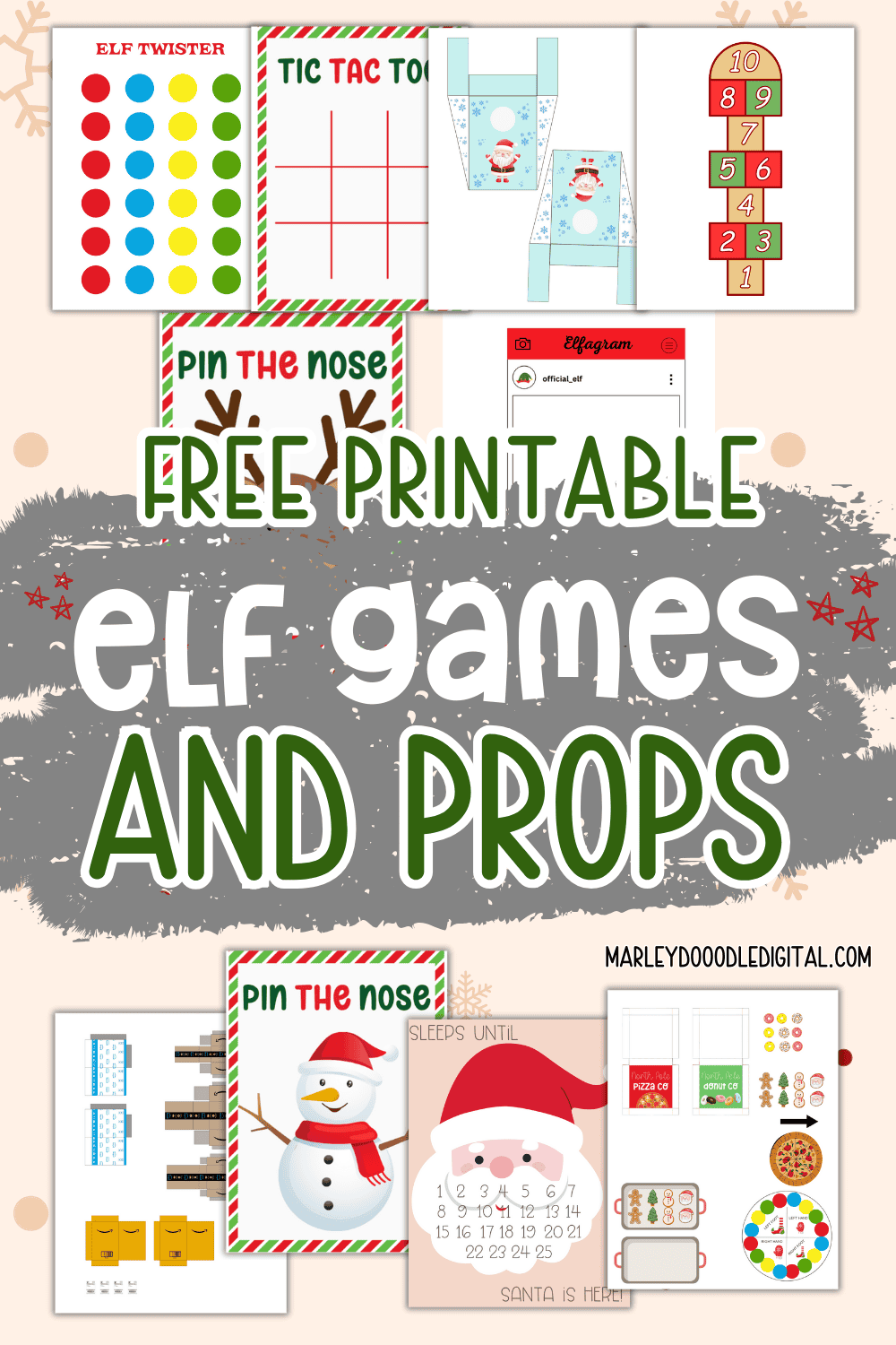 21  Cute Free Elf Sized Printable Props Games Marley Doodle Digital