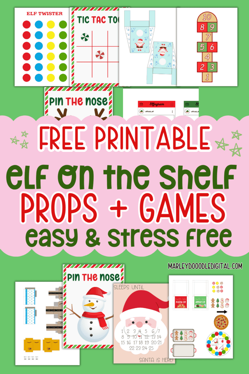 21+ Cute & Free Elf Sized Printable Props & Games Marley Doodle Digital