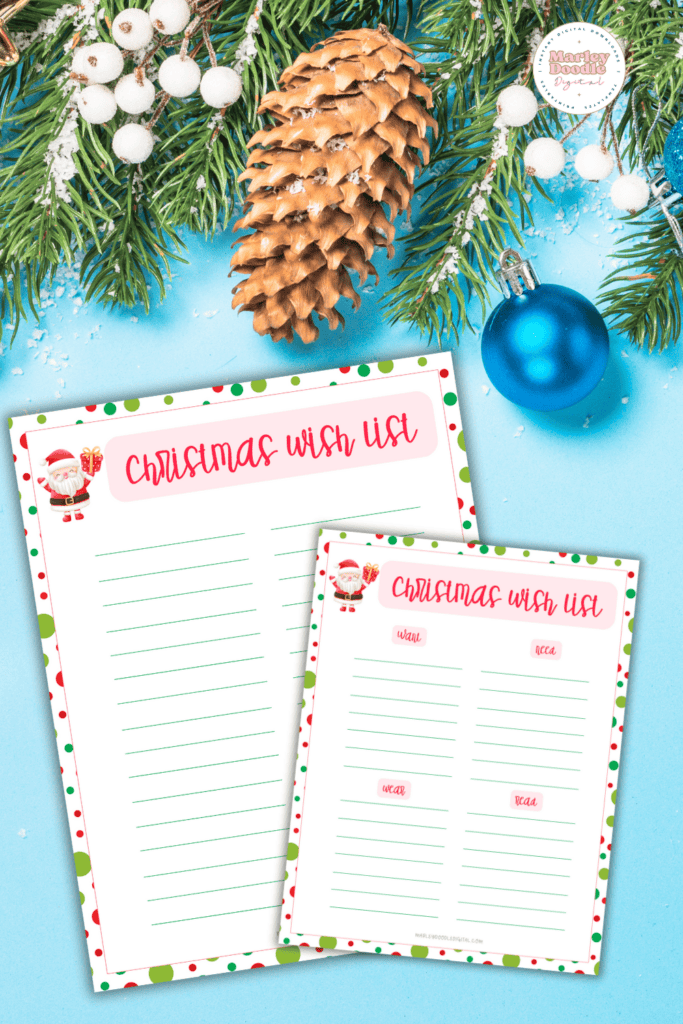 Cute Printable Christmas Wish List for Kids (Free Printable) - Marley ...