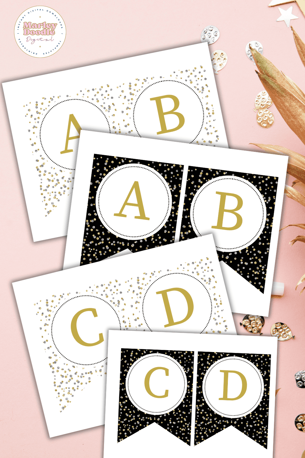 Free Printable Happy New Year Banner (Includes all letters!) - Marley ...