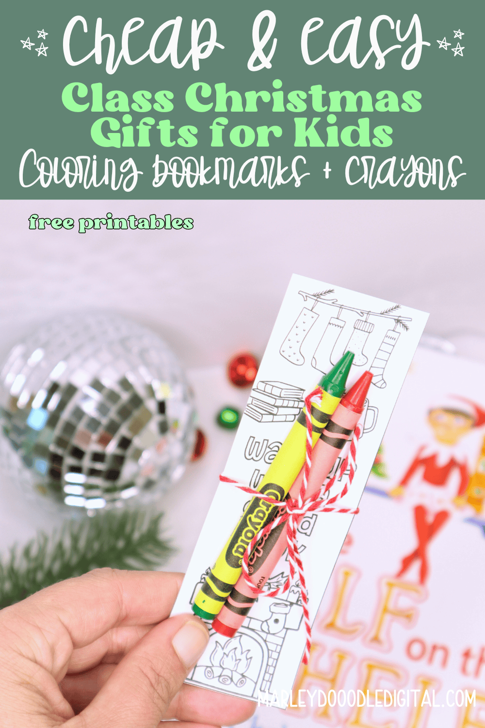 Christmas Bookmarks for Kids to Color (Free Printables + Easy Gift