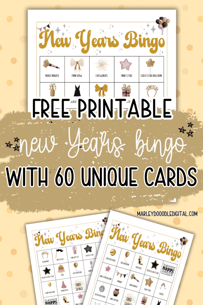 Free Printable New Year's Bingo with 60 Unique Cards! - Marley Doodle ...