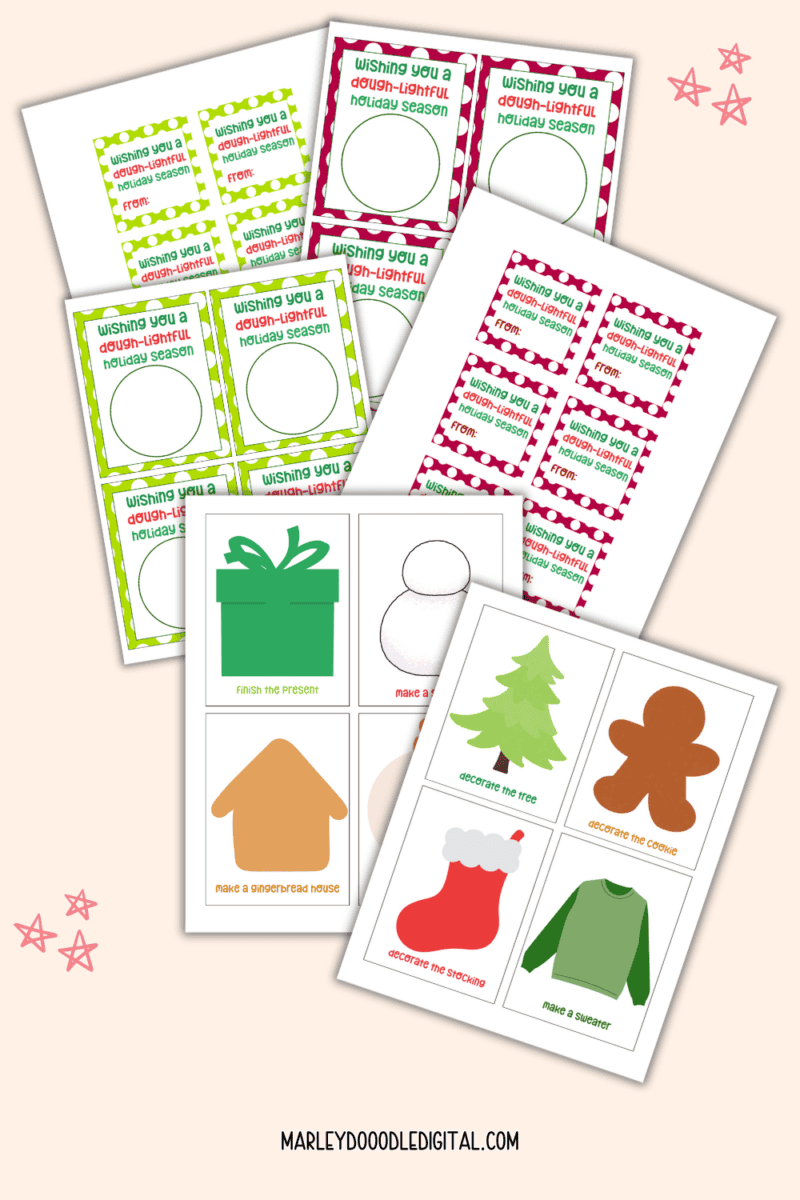 Free Printable Play Doh Christmas - Playdough Mats And Tags 800x1200 