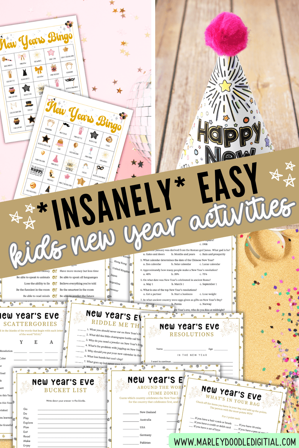 31+ Fun & Free New Years Games, Activities, and Crafts for Kids + Party