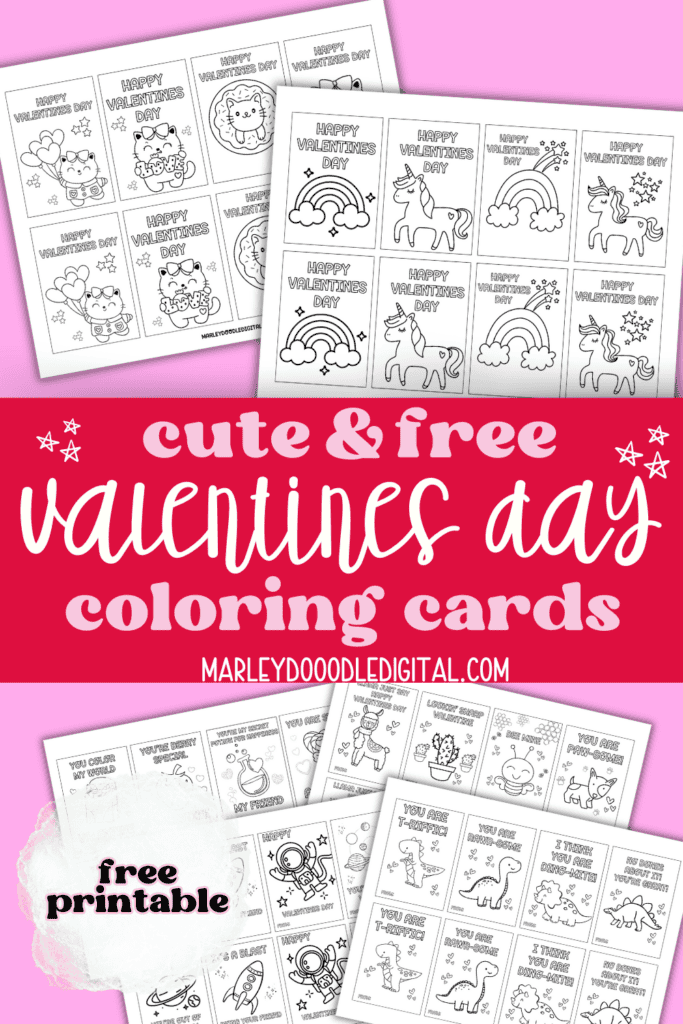 24 Free Printable Valentines Day Cards to Color (Cute Ideas!) - Marley ...
