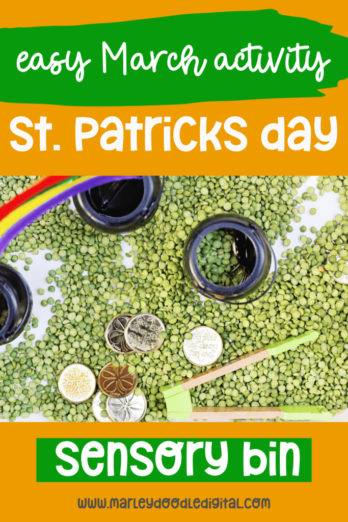 St. Patrick's Day Sensory Bin (Searching for Gold!) - Marley Doodle Digital