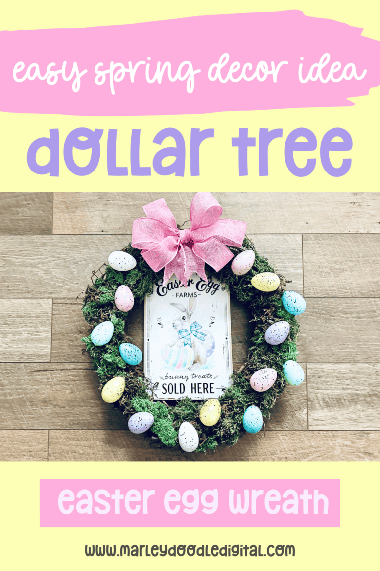 Fun DIY Dollar Tree Easter Egg Wreath - Marley Doodle Digital