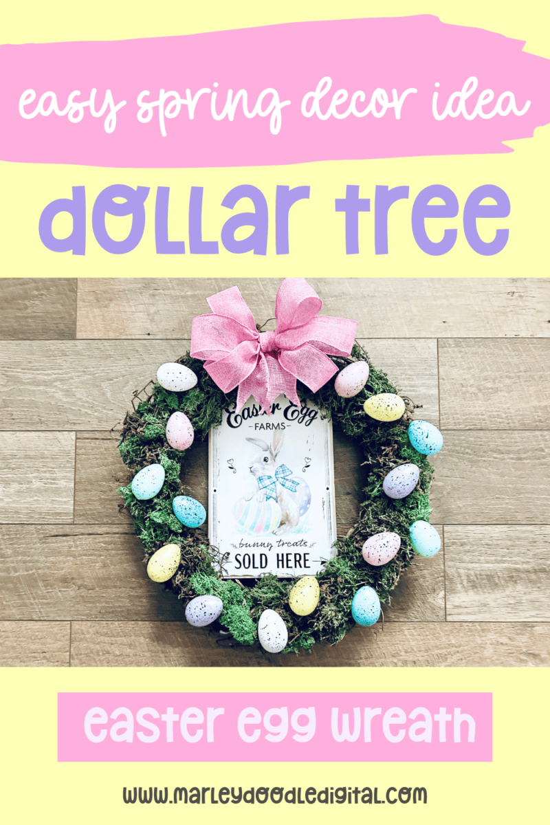 Fun DIY Dollar Tree Easter Egg Wreath - Marley Doodle Digital