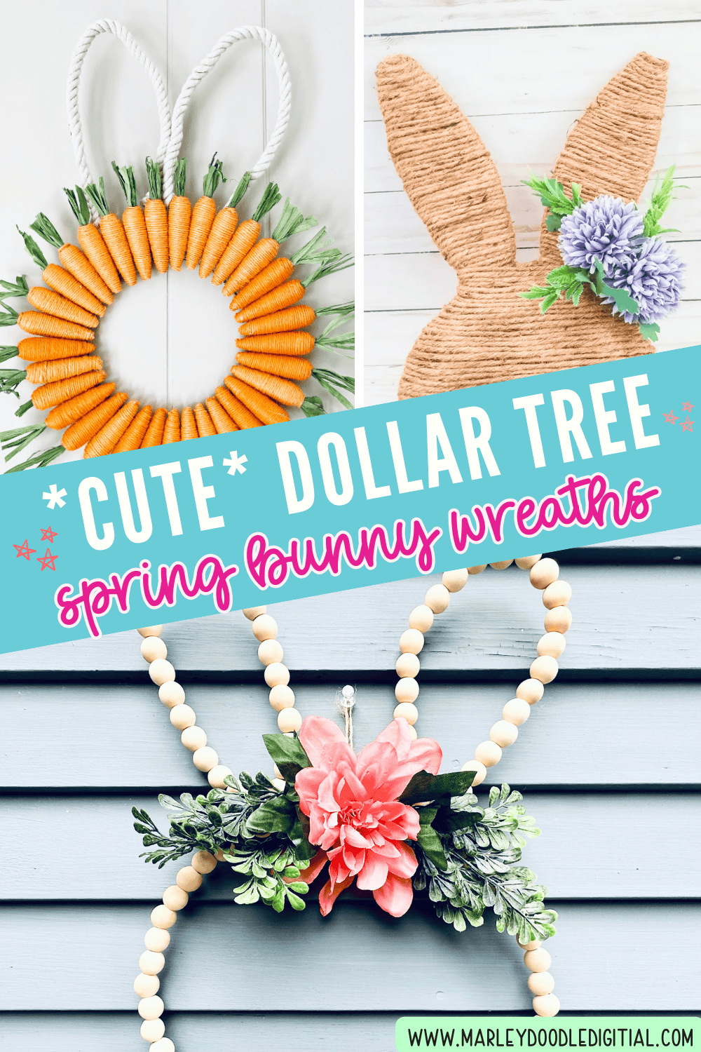 21 Dollar Tree Bunny Wreath Ideas That are Cute, Cheap, & Easy ...