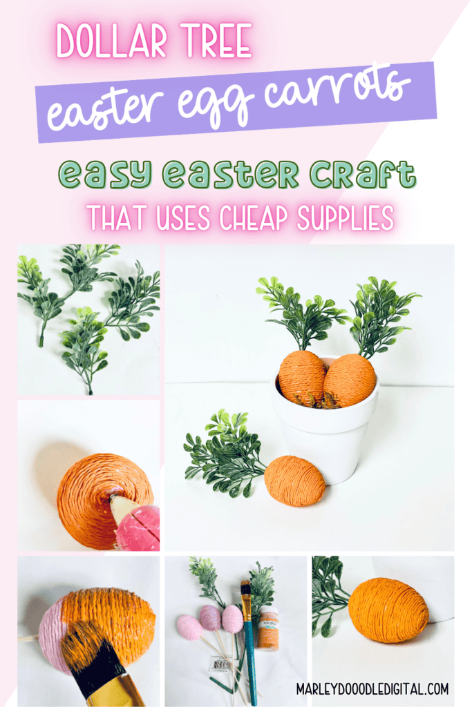 Cute DIY Dollar Tree Easter Egg Carrots - Marley Doodle Digital