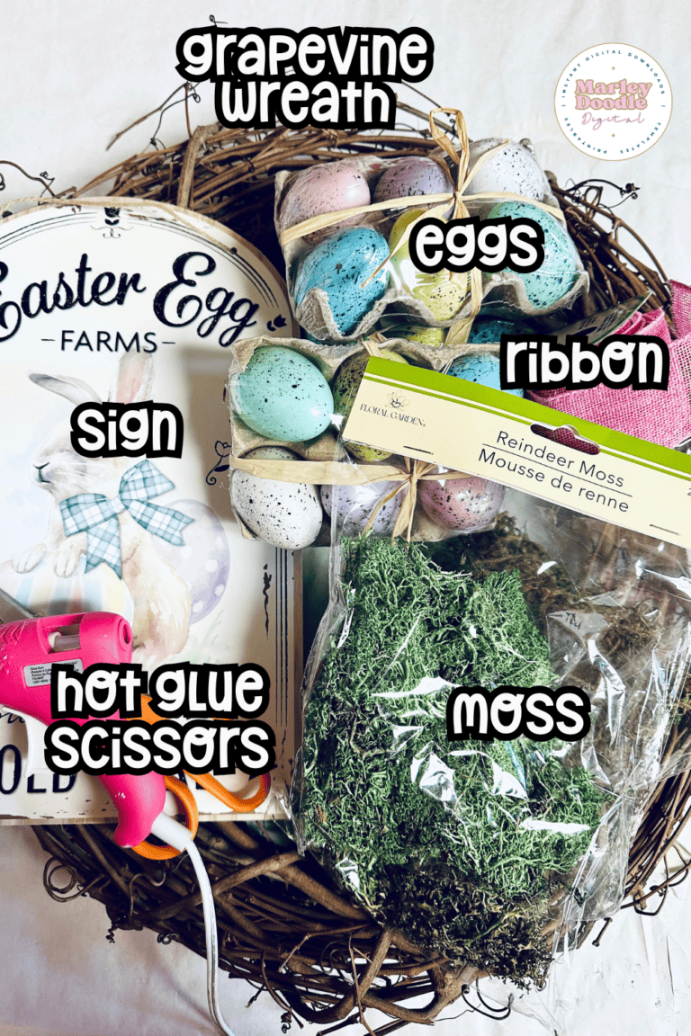 Fun DIY Dollar Tree Easter Egg Wreath - Marley Doodle Digital