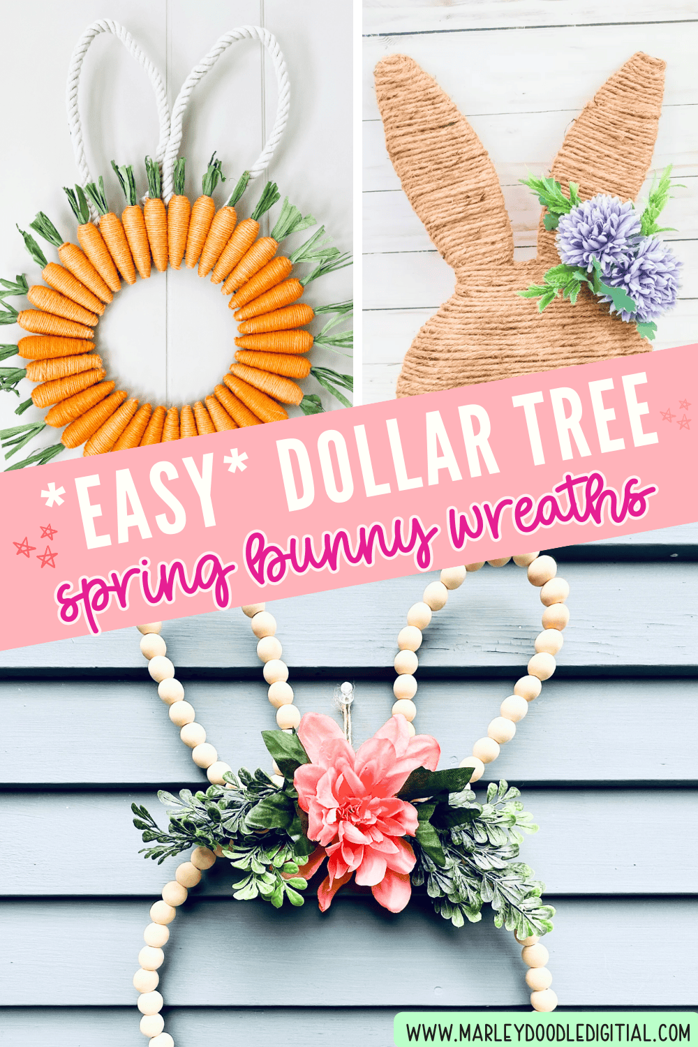 21 Dollar Tree Bunny Wreath Ideas That are Cute, Cheap, & Easy ...