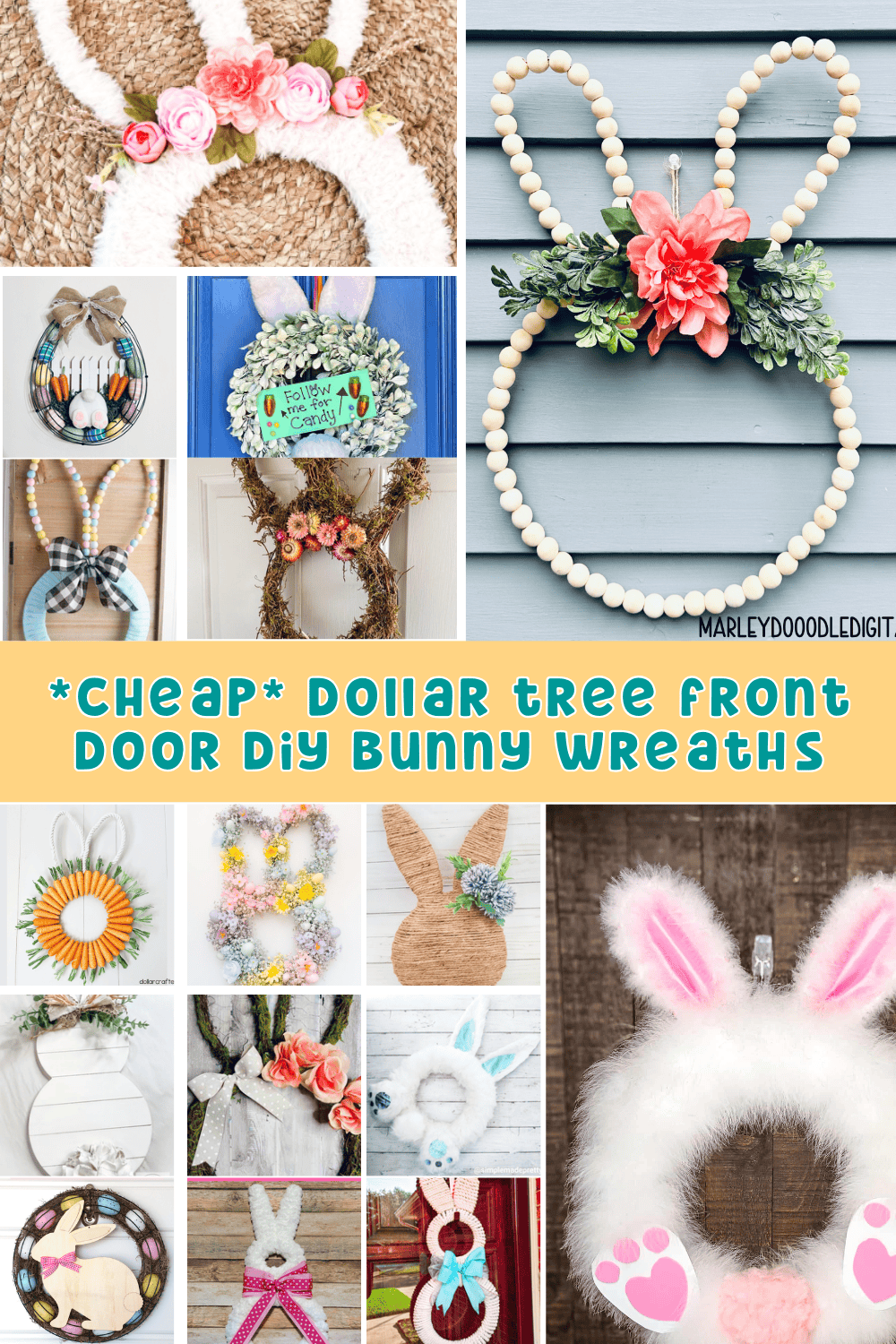 21 Dollar Tree Bunny Wreath Ideas That are Cute, Cheap, & Easy ...