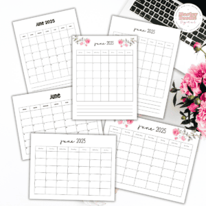 June Monthly Calendar Printables - Marley Doodle Digital