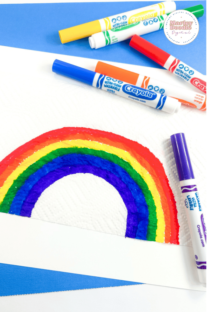 Easy Rainbow Art Activity for Kids - Marley Doodle Digital