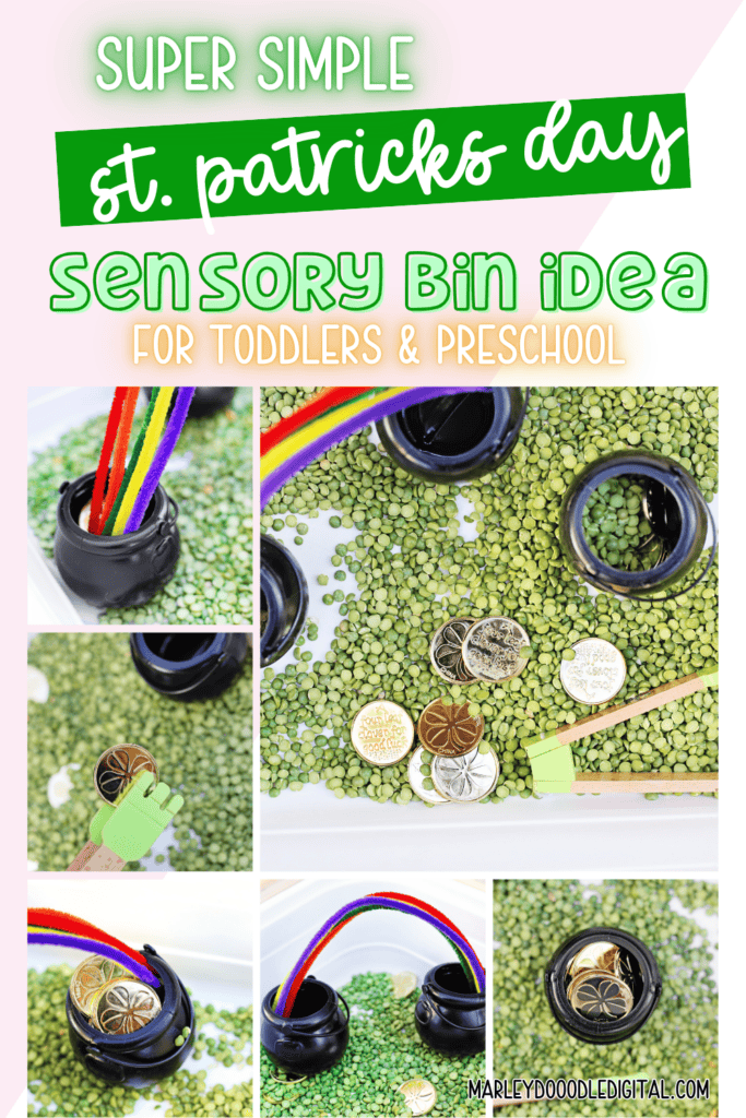 St. Patrick's Day Sensory Bin (Searching for Gold!) - Marley Doodle Digital