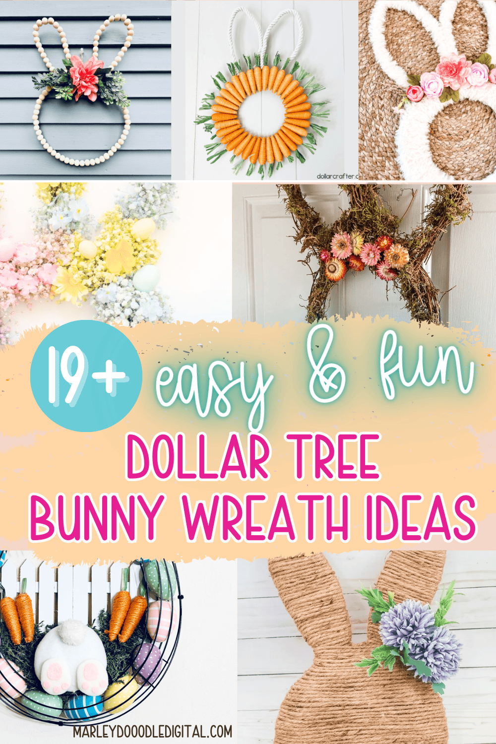 21 Dollar Tree Bunny Wreath Ideas That are Cute, Cheap, & Easy ...