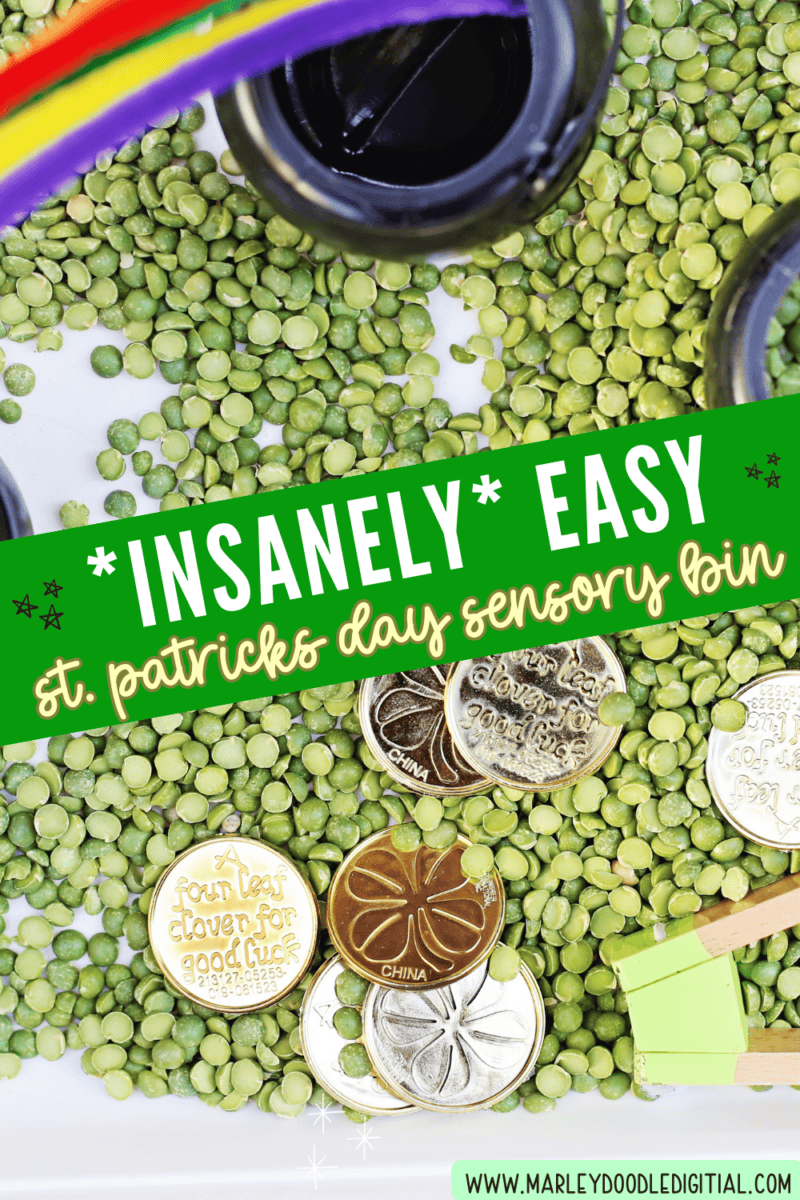 St. Patrick's Day Sensory Bin (Searching for Gold!) - Marley Doodle Digital