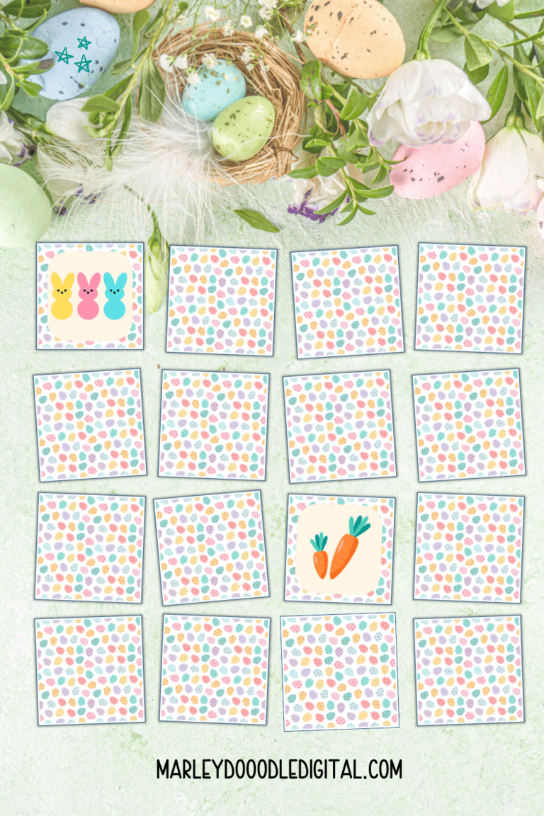Easter Memory Matching Game for Kids (Free) - Marley Doodle Digital