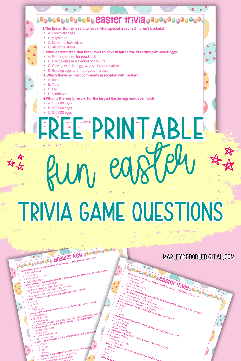 Free Printable Easter Trivia Questions (and answers ) Marley Doodle