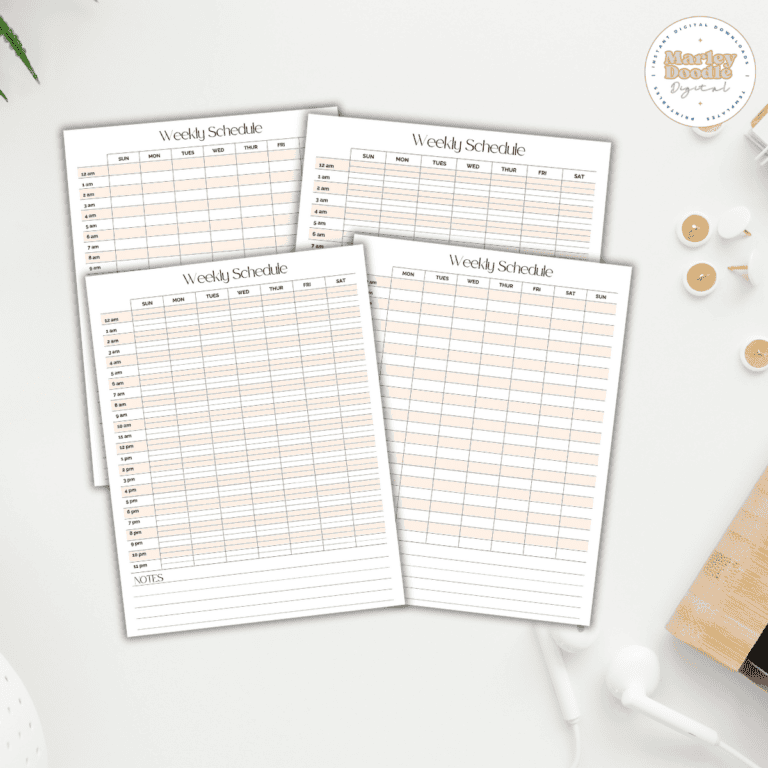 Free Printable 24 Hour Schedule Template