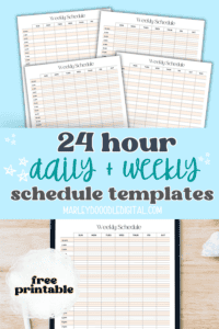 Free Printable 24 Hour Schedule Template - Marley Doodle Digital