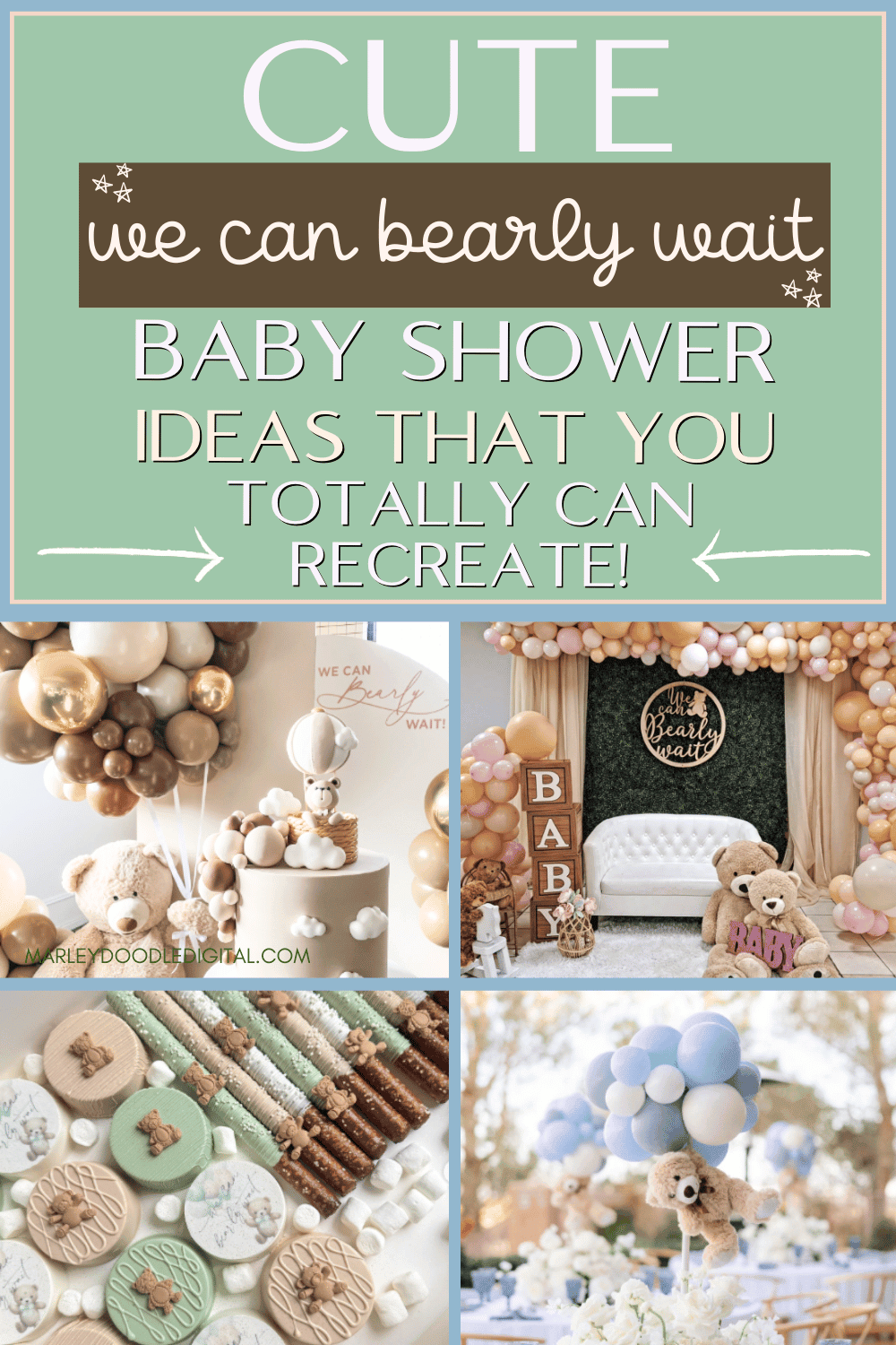 Wait Baby 37+ Most Adorable We Can Bearly Wait Baby Shower Ideas - Marley Doodle ...