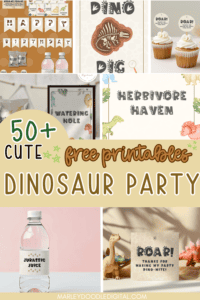 Free Dinosaur Birthday Party Printables - Marley Doodle Digital