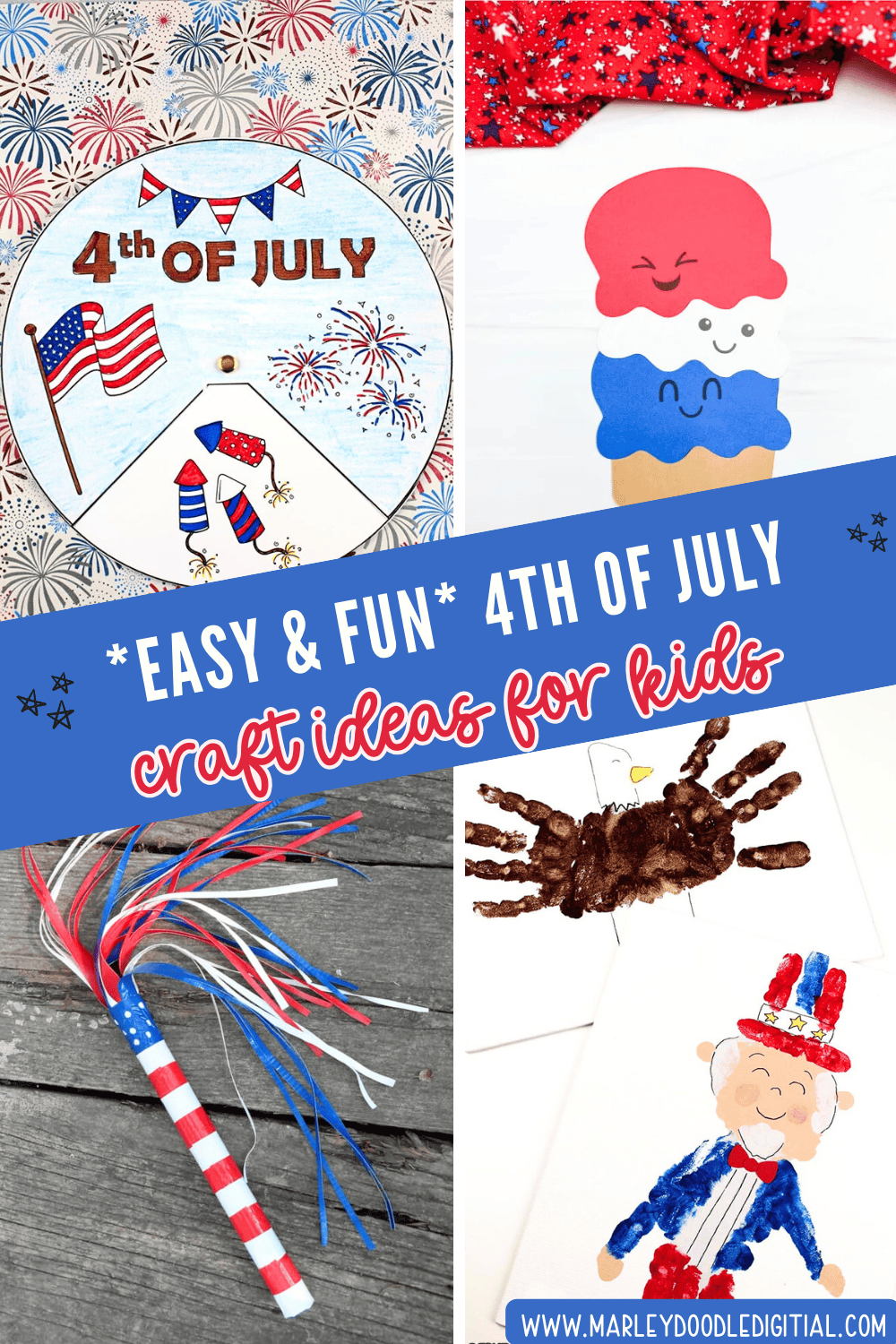 21+ Easy DIY 4th of July Crafts for Kids - Marley Doodle Digital