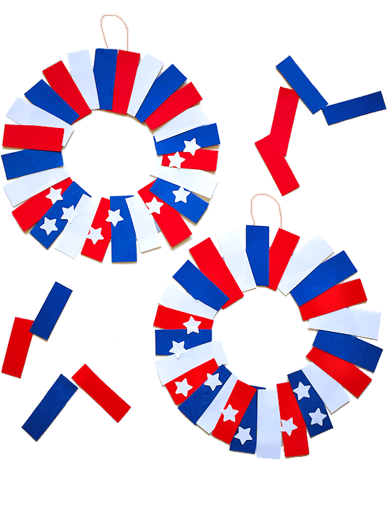Easy Paper July 4th Wreath Craft