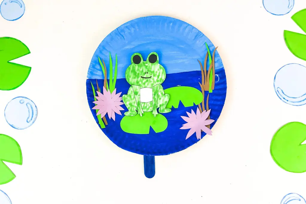Frog and Lily Pad Paper Plate Puppet