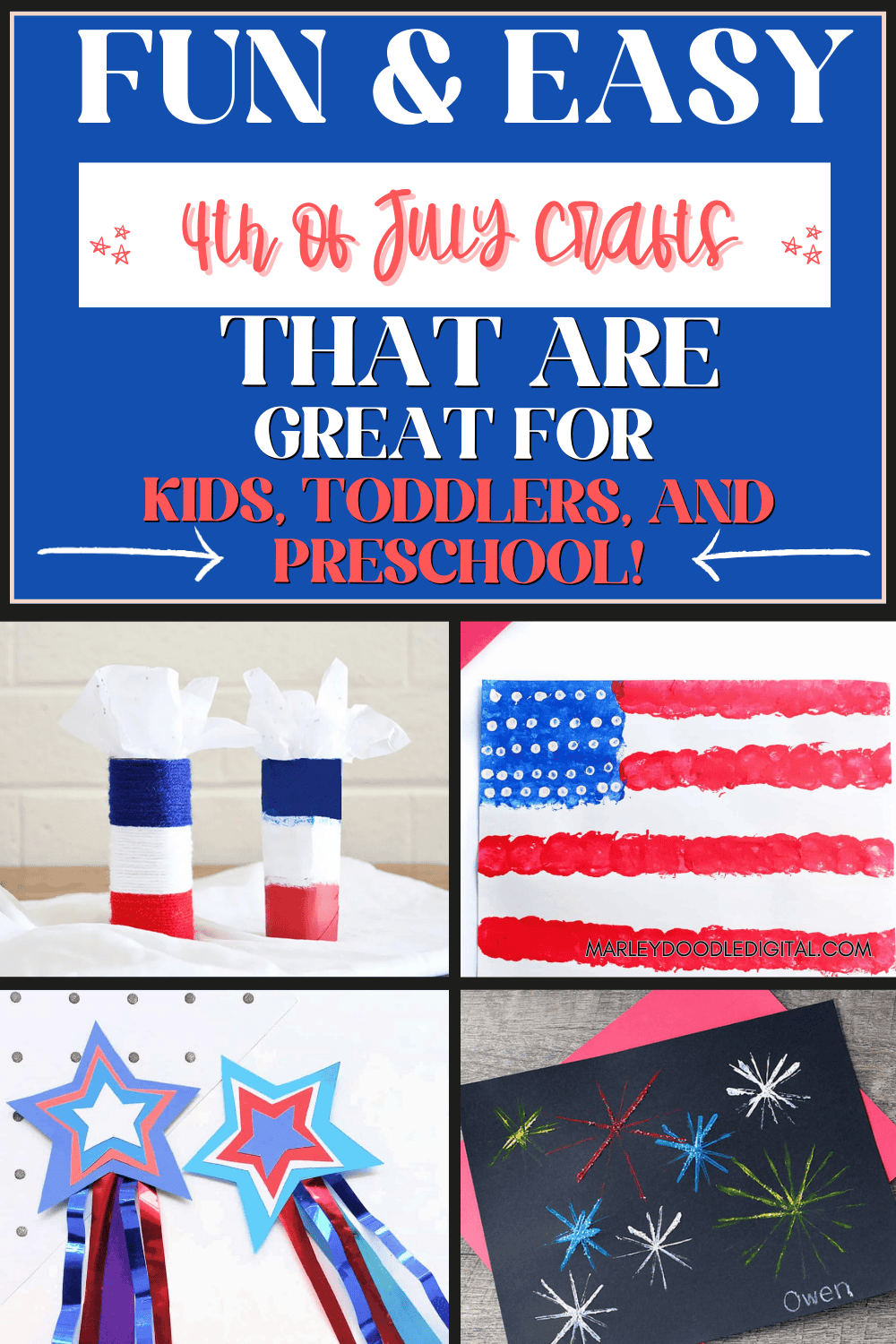21+ Easy DIY 4th of July Crafts for Kids - Marley Doodle Digital
