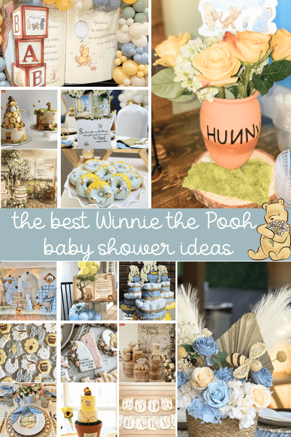 43+ Totally Cute Winnie the Pooh Baby Shower Ideas - Marley Doodle Digital