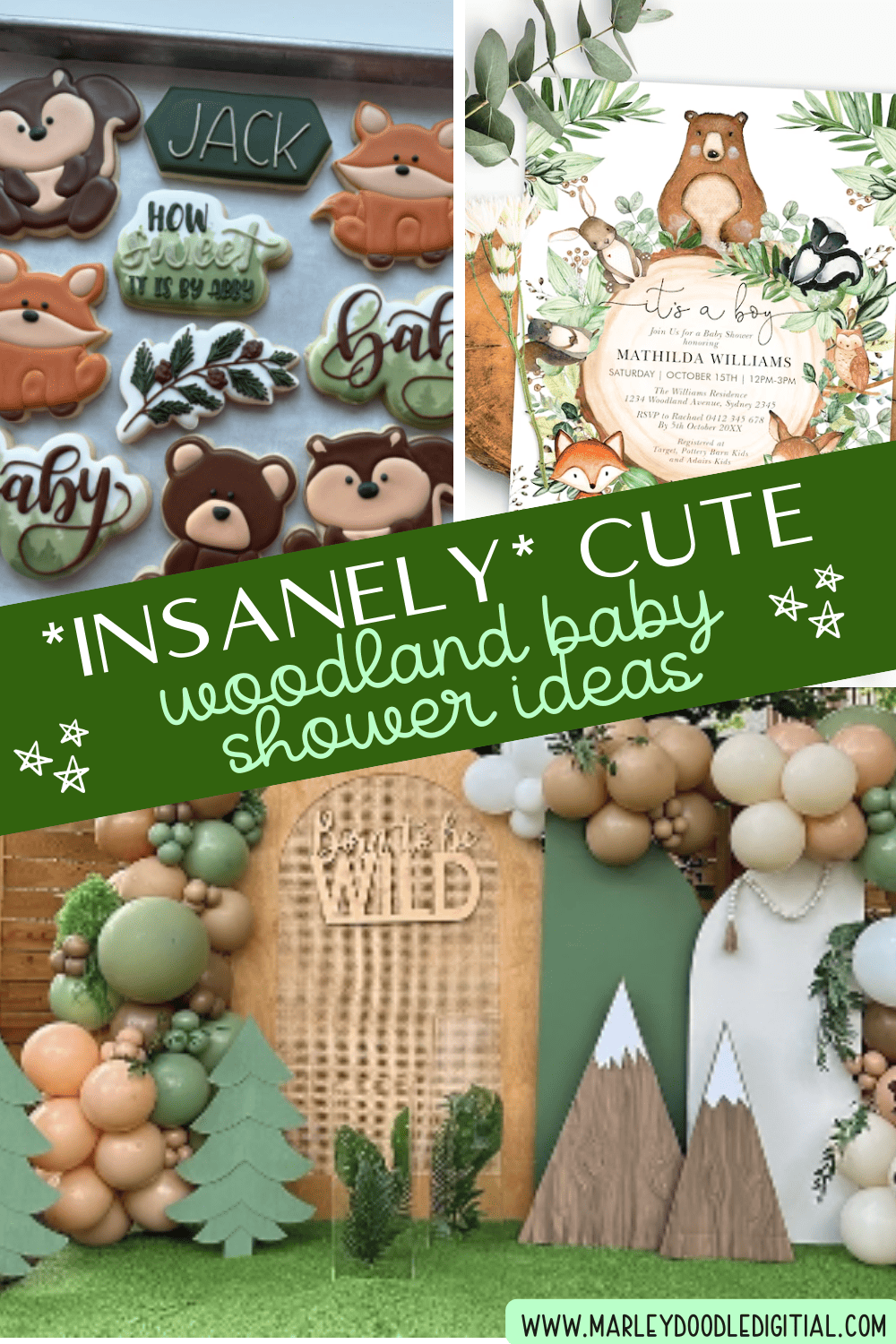 31+ Precious Woodland Baby Shower Ideas - Marley Doodle Digital